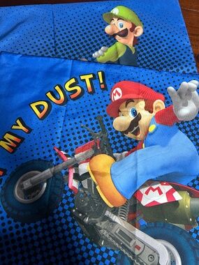 Nintendo Mario Kart Reversible Pillowcase Set of 2 - Mario & Luigi Eat My Dust